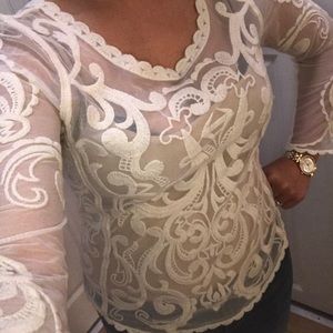 Express Shear embroidered top size xs